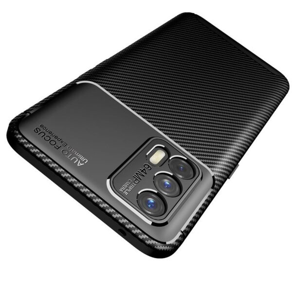 Θήκη Realme GT 5G Σιλικόνης Μπλε Carbon Fiber Texture Shockproof TPU Case Blue
