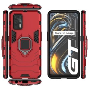 Σκληρή Θήκη Realme GT 5G Με Σταντ Κόκκινη TPU Shockproof with Magnetic Ring Holder Red