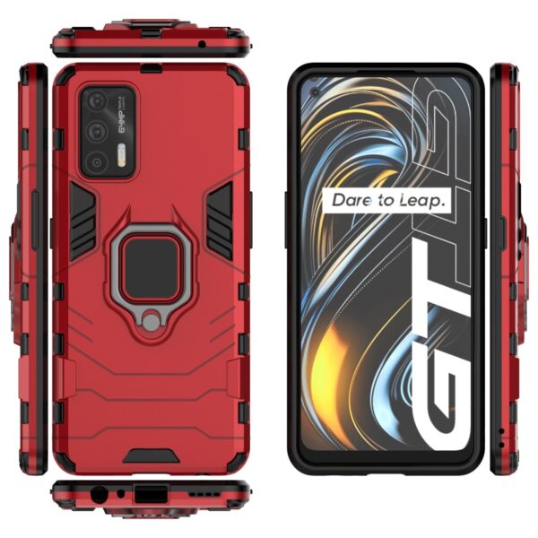 Σκληρή Θήκη Realme GT 5G Με Σταντ Κόκκινη TPU Shockproof with Magnetic Ring Holder Red