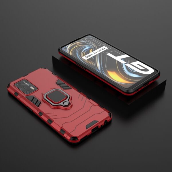 Σκληρή Θήκη Realme GT 5G Με Σταντ Κόκκινη TPU Shockproof with Magnetic Ring Holder Red