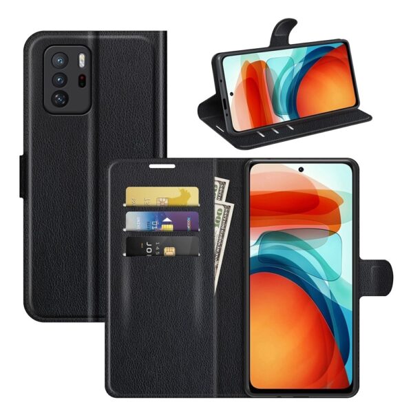 Xiaomi Poco X3 GT Θήκη Βιβλίο Μαύρο Litchi Texture Horizontal Flip Case Black
