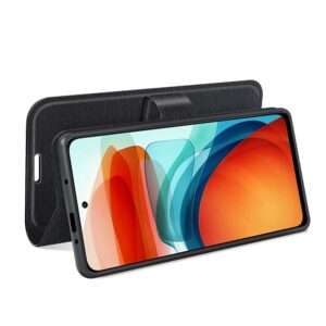Xiaomi Poco X3 GT Θήκη Βιβλίο Μαύρο Litchi Texture Horizontal Flip Case Black