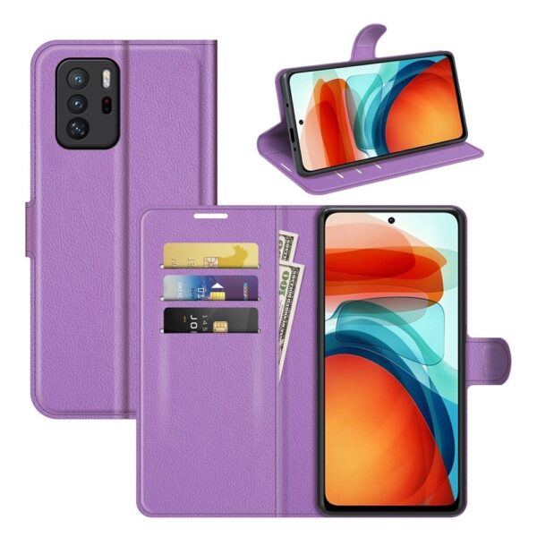Xiaomi Poco X3 GT Θήκη Βιβλίο Μωβ Litchi Texture Horizontal Flip Case Purple