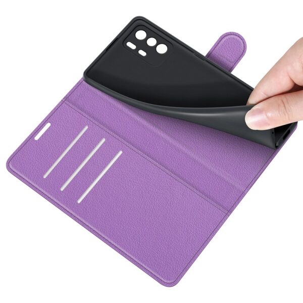 Xiaomi Poco X3 GT Θήκη Βιβλίο Μωβ Litchi Texture Horizontal Flip Case Purple