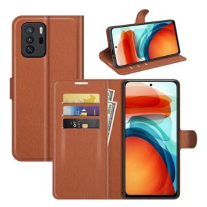 Xiaomi Poco X3 GT Θήκη Βιβλίο Καφέ Litchi Texture Horizontal Flip Case Brown