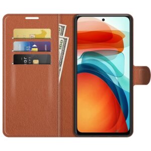Xiaomi Poco X3 GT Θήκη Βιβλίο Καφέ Litchi Texture Horizontal Flip Case Brown