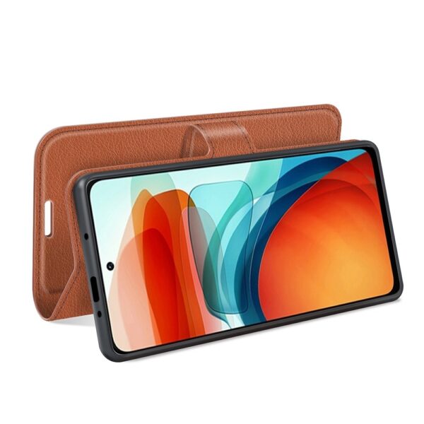 Xiaomi Poco X3 GT Θήκη Βιβλίο Καφέ Litchi Texture Horizontal Flip Case Brown