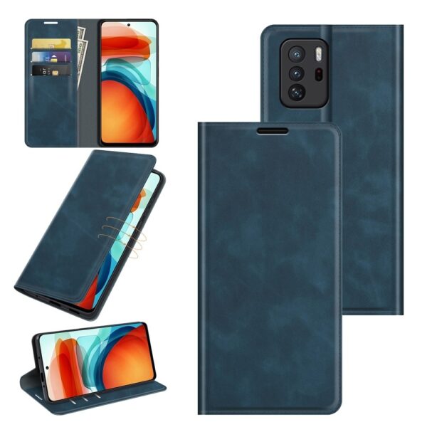 Θήκη Xiaomi Poco X3 GT Βιβλίο Σκούρο Μπλε Retro-skin Business Magnetic Suction Case with Holder Dark Blue