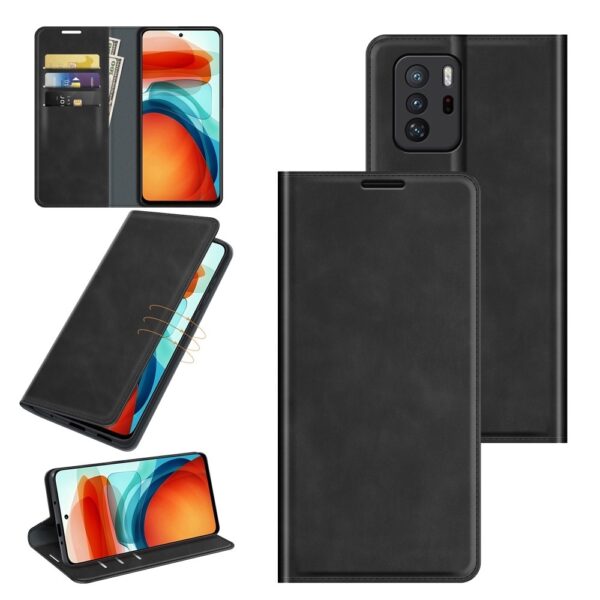 Θήκη Xiaomi Poco X3 GT Βιβλίο Μαύρο Retro-skin Business Magnetic Suction Case with Holder Black