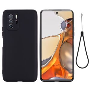 Θήκη Xiaomi Poco X3 GT Σιλικόνης Μαύρη Solid Color Liquid Silicone Shockproof Case Black