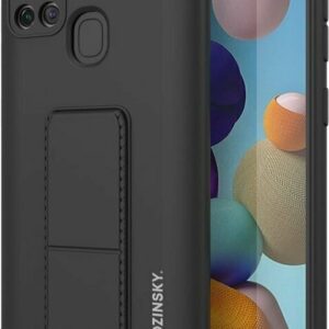 Θήκη Samsung Galaxy A21s Σιλικόνης Μαύρη Wozinsky Kickstand Case Flexible Silicone Cover With A Stand Black