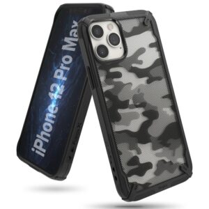 Θήκη iPhone 12 Pro Max Ringke Fusion X Design durable PC Case with TPU Bumper Camo Black Basic XDAP0017