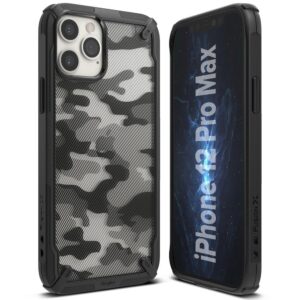Θήκη iPhone 12 Pro Max Ringke Fusion X Design durable PC Case with TPU Bumper Camo Black Basic XDAP0017
