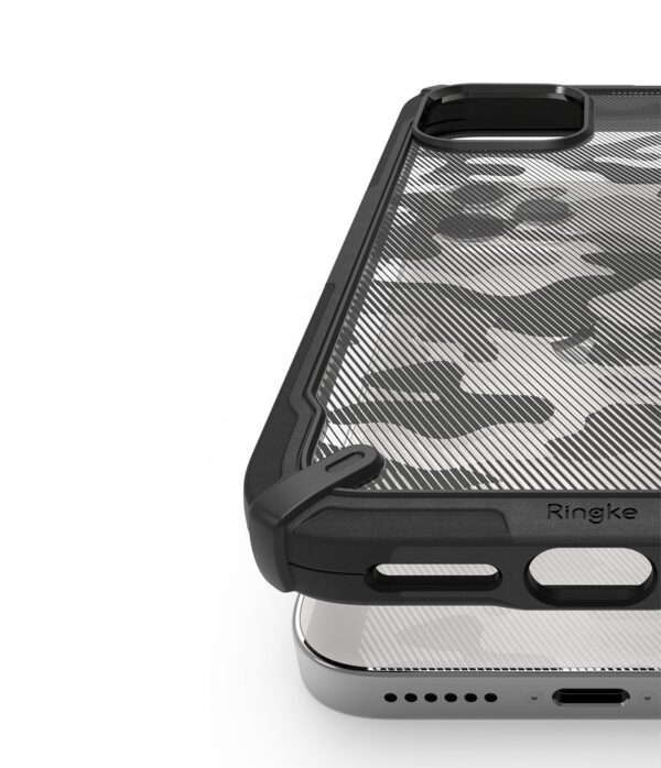 Θήκη iPhone 12 Pro Max Ringke Fusion X Design durable PC Case with TPU Bumper Camo Black Basic XDAP0017