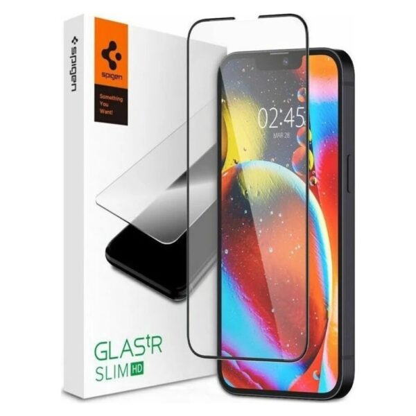 iPhone 14 Plus / 13 Pro Max Προστατευτικό Τζαμάκι Μαύρο Spigen® GLAS.tR™ Full Cover Slim HD AGL03383 Premium Tempered Glass