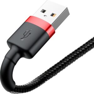 Baseus Καλώδιο Cafule Braided USB to Lightning Cable Μαύρο - Κόκκινο 3m (CALKLF-R91)