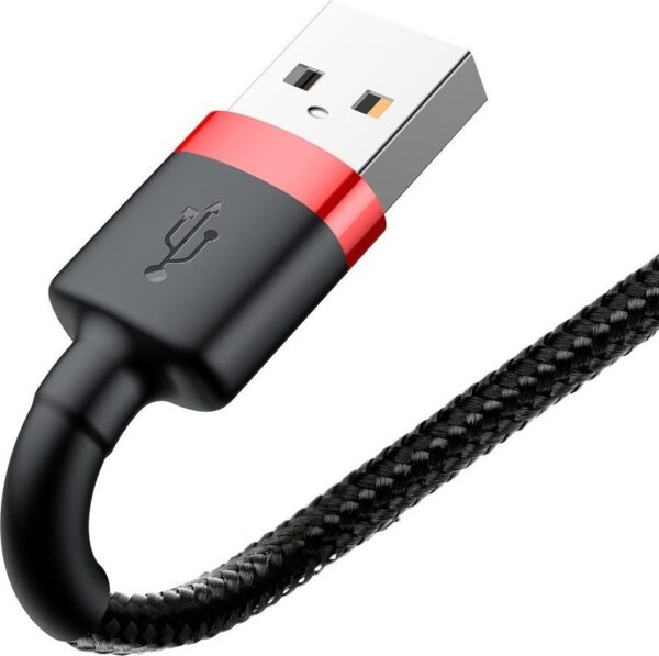Baseus Καλώδιο Cafule Braided USB to Lightning Cable Μαύρο - Κόκκινο 3m (CALKLF-R91)