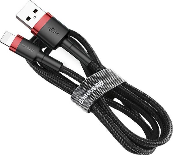 Baseus Καλώδιο Cafule Braided USB to Lightning Cable Μαύρο - Κόκκινο 3m (CALKLF-R91)