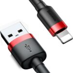 Baseus Καλώδιο Cafule Braided USB to Lightning Cable Μαύρο - Κόκκινο 3m (CALKLF-R91)