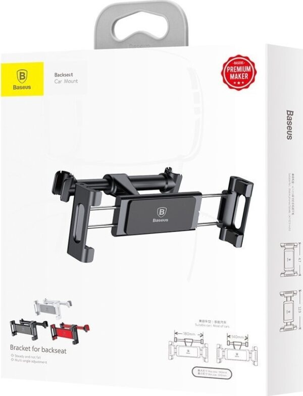 Baseus Backseat Car Mount Adjustable Headrest Bracket for tablets and smartphones 4,7 - 12,9" Black (SUHZ-01)