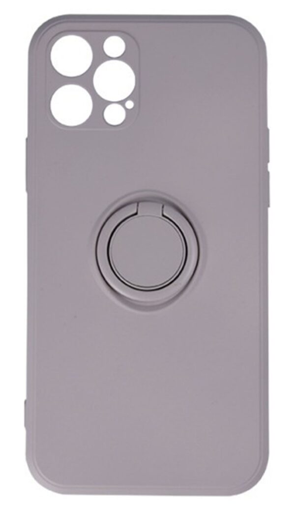 Forcell iPhone 13 Pro Max Finger Grip Θήκη Σιλικόνης - Light Grey
