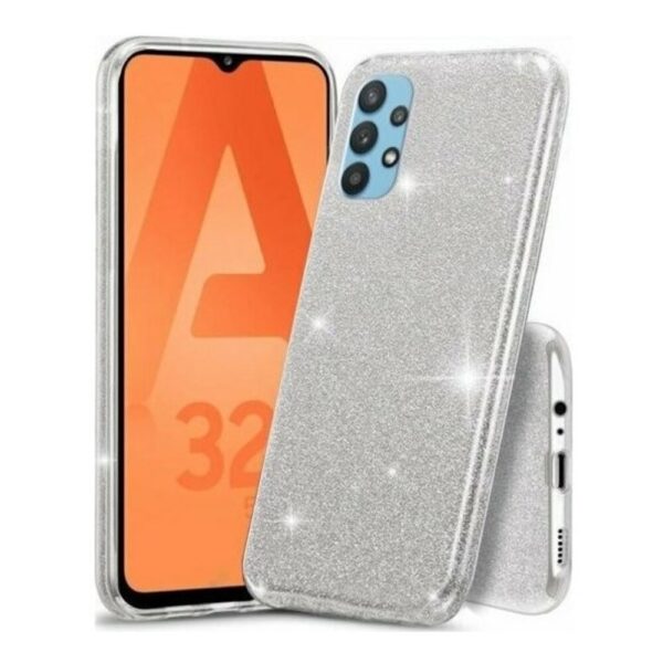 Forcell Samsung Galaxy A32 4G 3 in 1 Glitter Θήκη Σιλικόνης - Silver