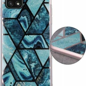 Θήκη Samsung Galaxy A22 5G Σιλικόνης Σκούρο Μπλε Geometric Marmur Case Dark Blue