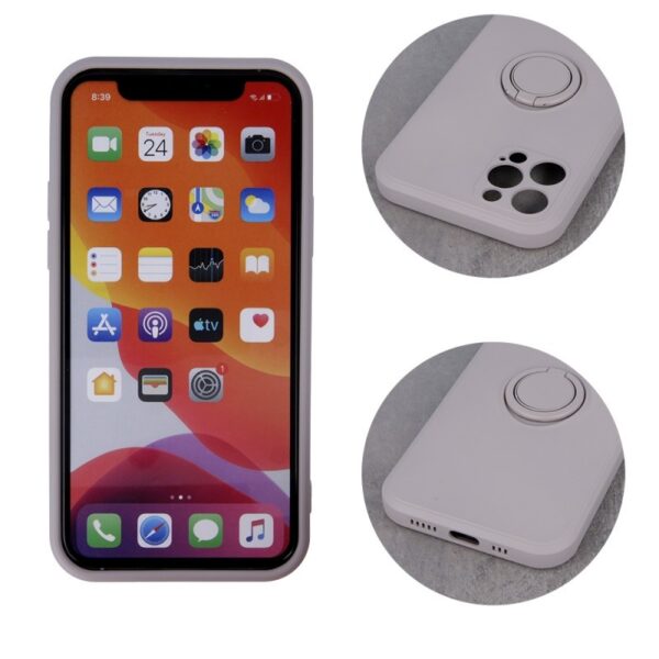iPhone 13 Pro Max Θήκη Σιλικόνης Απαλό Γκρι Finger Grip Case Light Grey