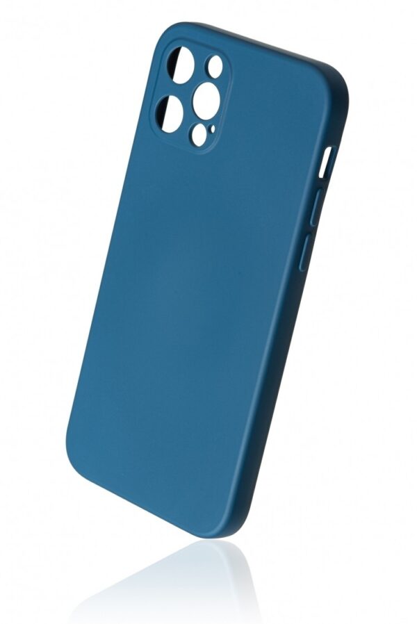 iPhone 12 Pro Θήκη Σιλικόνης Σκούρο Μπλε Vennus Real Smooth Silicone Case Dark Blue