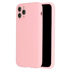 iPhone 12 Pro Θήκη Σιλικόνης Απαλό Ροζ Vennus Real Smooth Silicone Case Light Pink