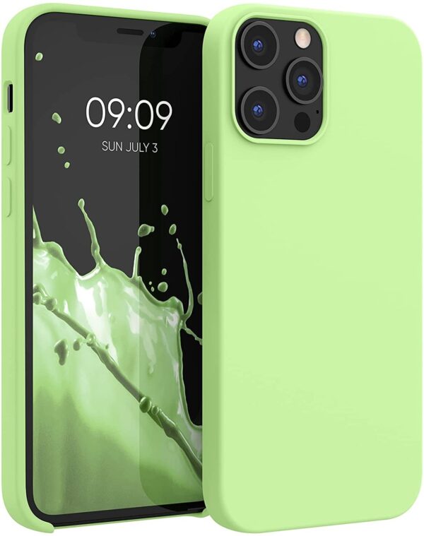 iPhone 12 Pro Θήκη Σιλικόνης Απαλό Πράσινη Vennus Real Smooth Silicone Case Light Green