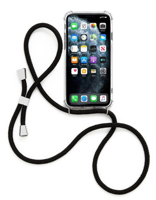 Forcell Samsung Galaxy A03s Black Neck Strap Θήκη Σιλικόνης TPU - Διάφανη