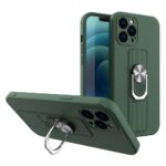 Samsung Galaxy A32 5G Θήκη Σιλικόνης Σκούρο Πράσινη Ring Case Silicone Case with Finger Grip and Stand Dark Green