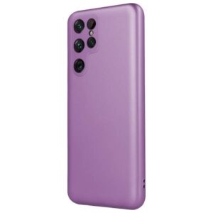 Samsung Galaxy S22 Ultra 5G Θήκη Σιλικόνης Μωβ Metallic Silicone Case Violet