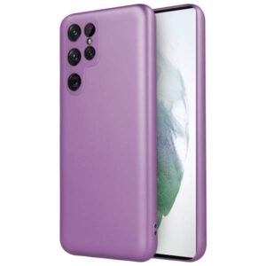 Samsung Galaxy S22 Ultra 5G Θήκη Σιλικόνης Μωβ Metallic Silicone Case Violet