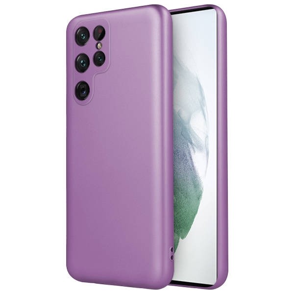 Samsung Galaxy S22 Ultra 5G Θήκη Σιλικόνης Μωβ Metallic Silicone Case Violet