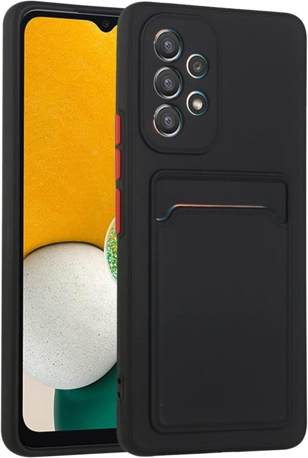 Samsung Galaxy A33 5G Θήκη Σιλικόνης Μαύρη Skin Feel Card Contrast Color Button TPU Phone Case Black