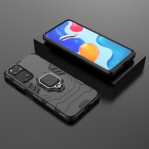 Xiaomi Redmi Note 11 / Note 11S Σκληρή Θήκη Μαύρη Με Σταντ Shockproof PC + TPU Phone Case with Magnetic Ring Holder Black