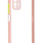 Forcell Xiaomi Redmi 9T Color Button Θήκη με Πλαίσιο Σιλικόνης Διάφανη - Pink