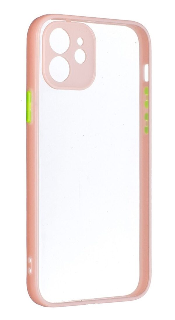 Forcell iPhone 12 / 12 Pro Armor Θήκη Με Πλαίσιο Σιλικόνης Διάφανη - Pink