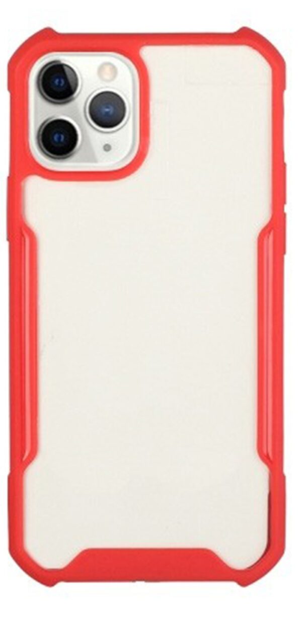Forcell iPhone 11 Pro Θήκη Με Πλαίσιο Σιλικόνης Διάφανη - Red