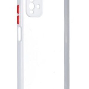 Forcell Xiaomi Redmi 9T Color Button Θήκη με Πλαίσιο Σιλικόνης Διάφανη - White