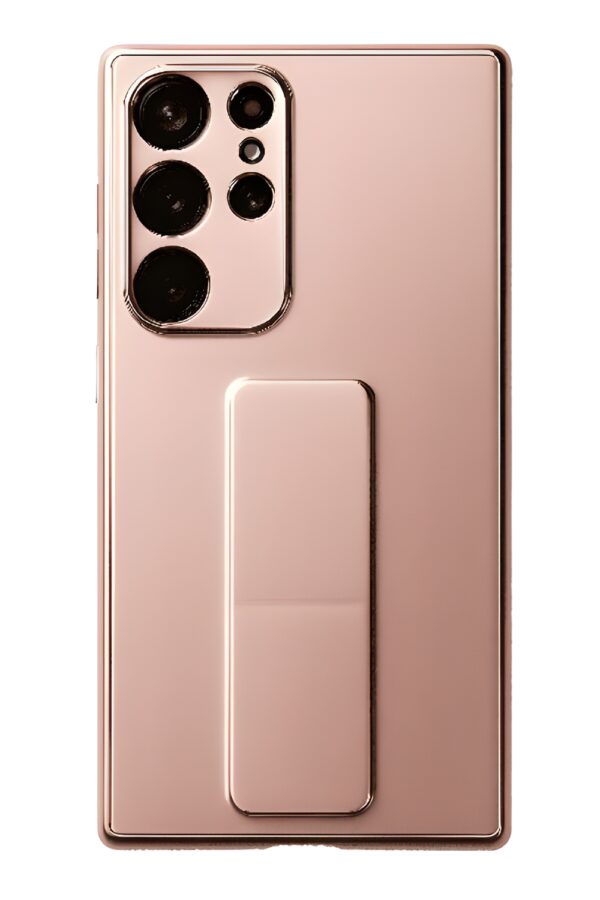 Tel Protect Samsung Galaxy S22 Ultra 5G Luxury Stand Θήκη Σιλικόνης - Pink