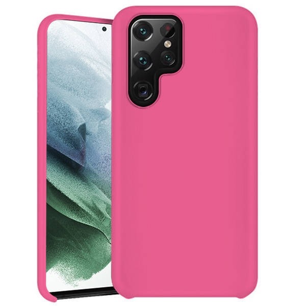 Samsung Galaxy S22 Ultra 5G Θήκη Σιλικόνης Φούξια Vennus Real Smooth Silicone Case Fuchsia