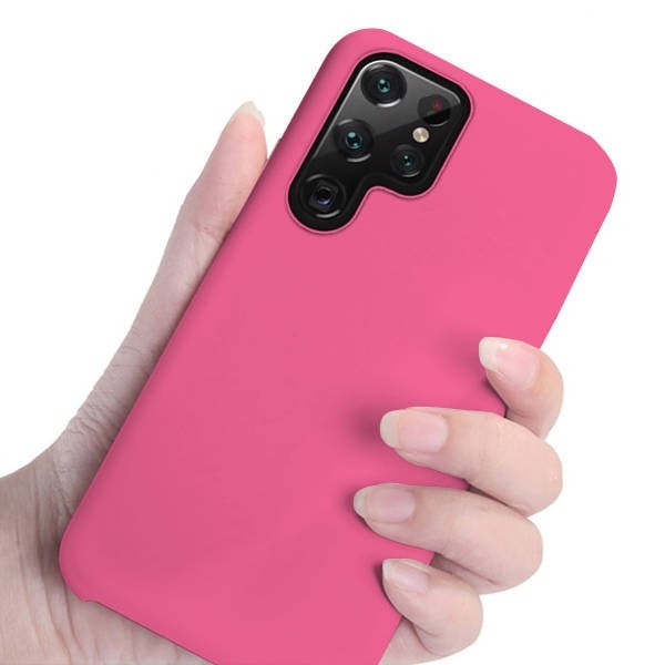 Samsung Galaxy S22 Ultra 5G Θήκη Σιλικόνης Φούξια Vennus Real Smooth Silicone Case Fuchsia