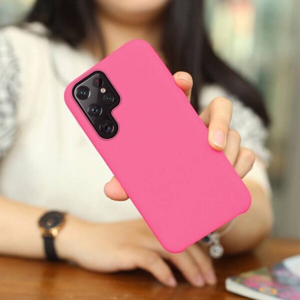Samsung Galaxy S22 Ultra 5G Θήκη Σιλικόνης Φούξια Vennus Real Smooth Silicone Case Fuchsia