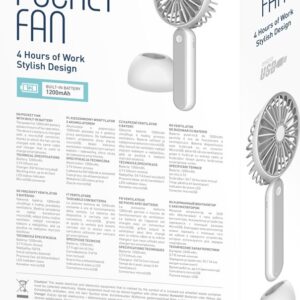 Platinet Rechargeable Desk Fan 1200 mah White/Grey PRDF6108