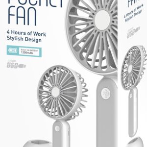 Platinet Rechargeable Desk Fan 1200 mah White/Grey PRDF6108