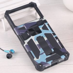 Xiaomi Poco X4 Pro 5G Θήκη Με Σταντ Καμουφλάζ Μπλε Camouflage Armor Kickstand TPU + PC Magnetic Phone Case Blue