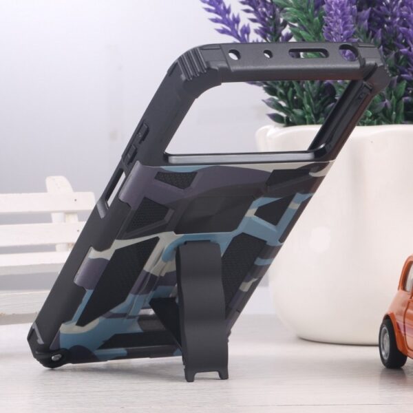 Xiaomi Poco X4 Pro 5G Θήκη Με Σταντ Καμουφλάζ Μπλε Camouflage Armor Kickstand TPU + PC Magnetic Phone Case Blue